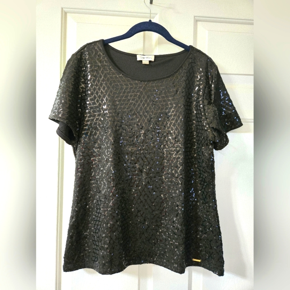 Calvin Klein Sequin Black Top